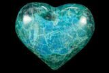 Polished Chrysocolla & Malachite Heart - Congo #83340-1